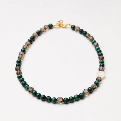 Jade Whisper Malachite & Smoky Quartz Necklace