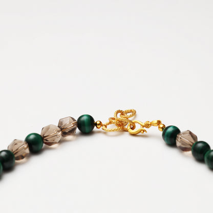 Jade Whisper Malachite & Smoky Quartz Necklace