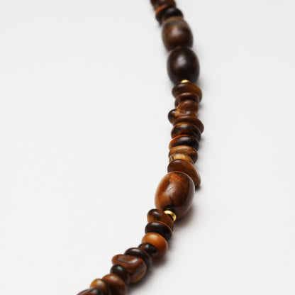 Tiger's Eye Barrel & Freeform with Red Flower Agate Freeform Necklace