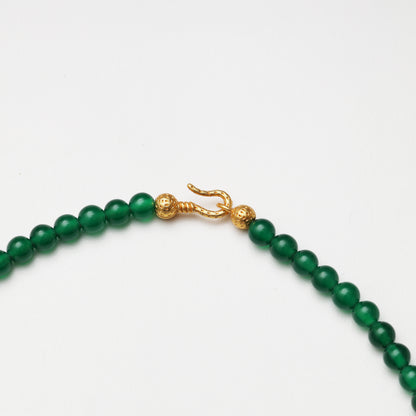 Green Agate, Cinnabar and Red Agate Ingot Necklace