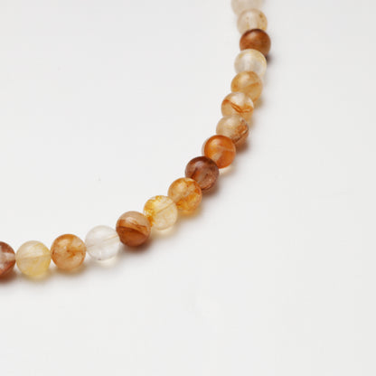 Yellow Flower Agate Round Bead, Lapis Lazuli Cube Barrel Bead & Red Agate Ingot Necklace