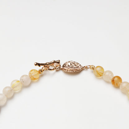 Yellow Flower Agate Round Bead, Lapis Lazuli Cube Barrel Bead & Red Agate Ingot Necklace