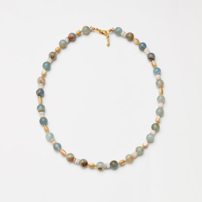 Blue Calcite & Mother-of-Pearl Necklace