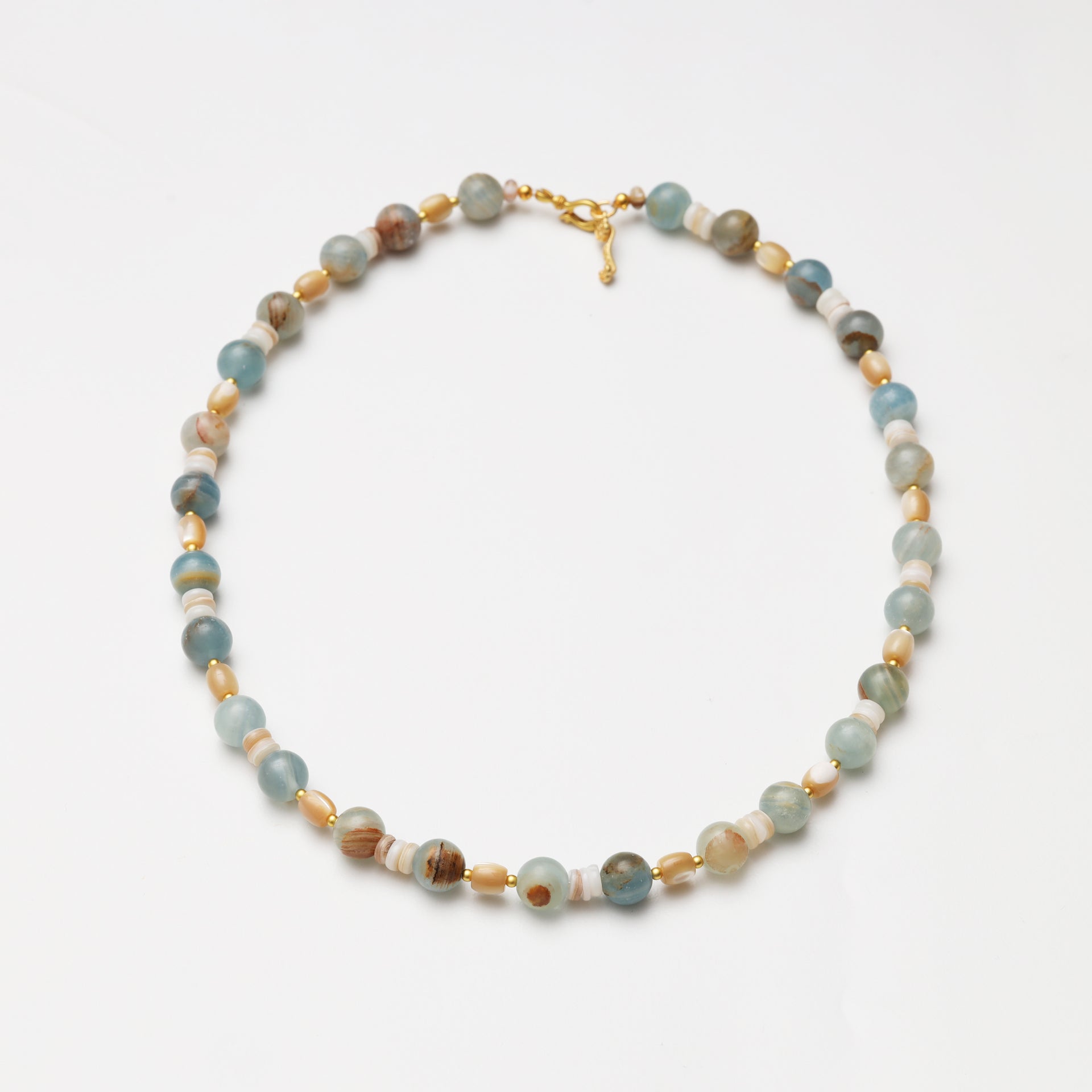 Blue Calcite & Mother-of-Pearl Necklace