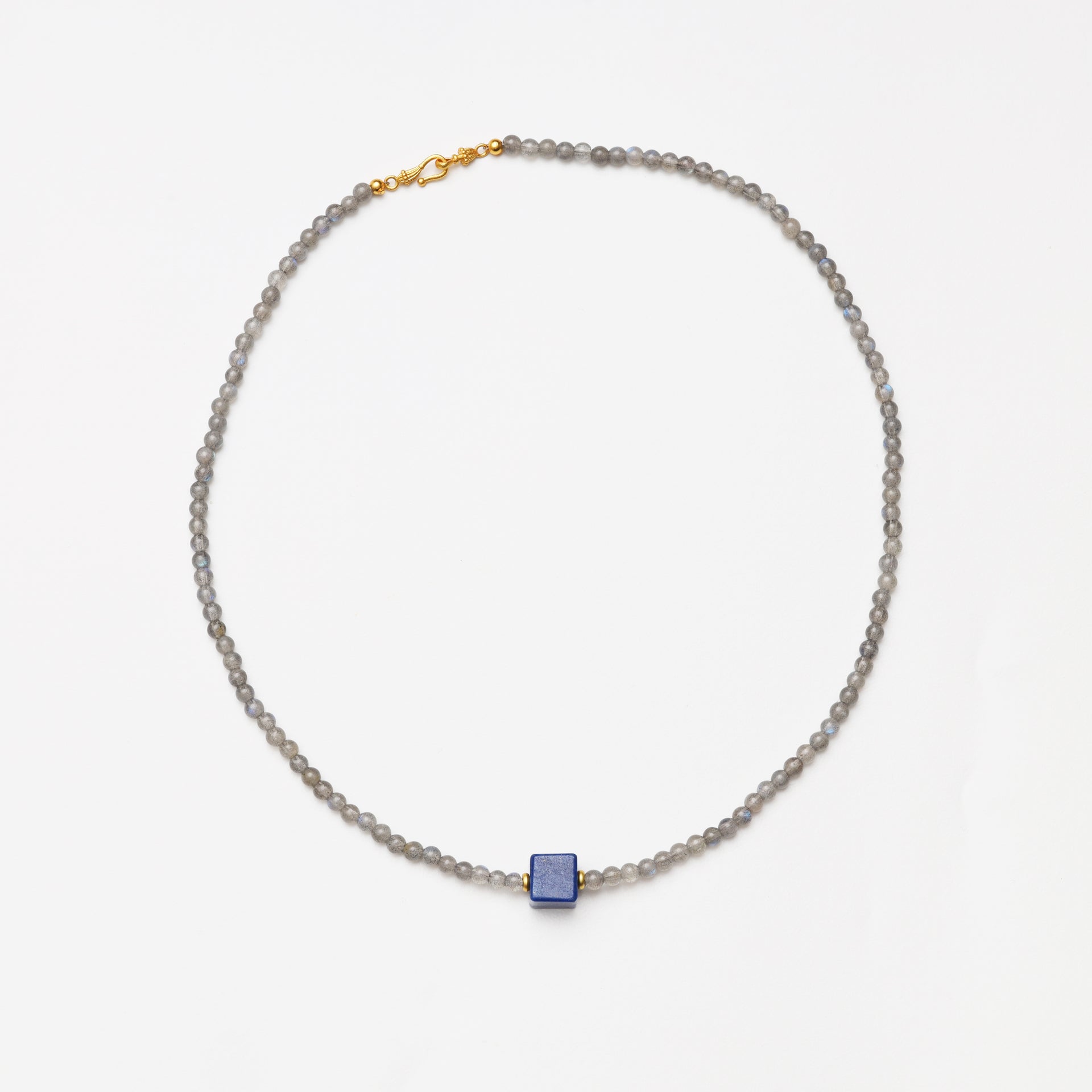 Grey Moonstone & Lapis Lazuli Necklace