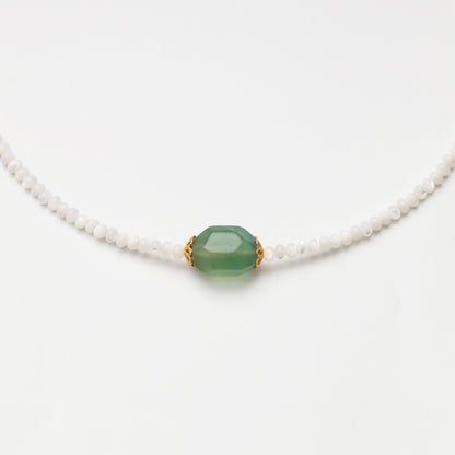 Mother-of-Pearl Abacus Bead & Fluorite Necklace