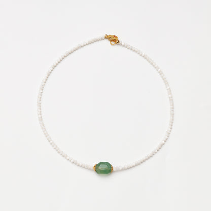 Mother-of-Pearl Abacus Bead & Fluorite Necklace