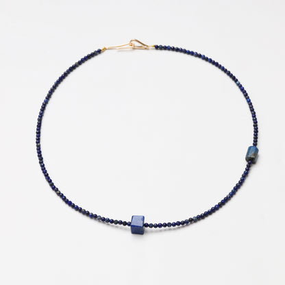 Faceted Lapis Lazuli Bead with Lapis Lazuli Accessories Necklace