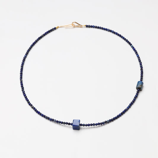 Faceted Lapis Lazuli Bead with Lapis Lazuli Accessories Necklace