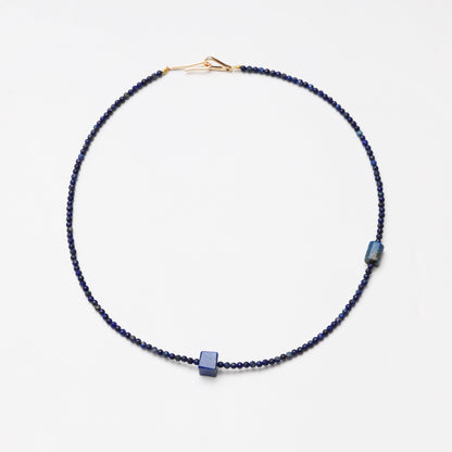 Faceted Lapis Lazuli Bead with Lapis Lazuli Accessories Necklace