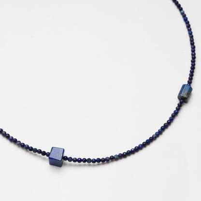Faceted Lapis Lazuli Bead with Lapis Lazuli Accessories Necklace