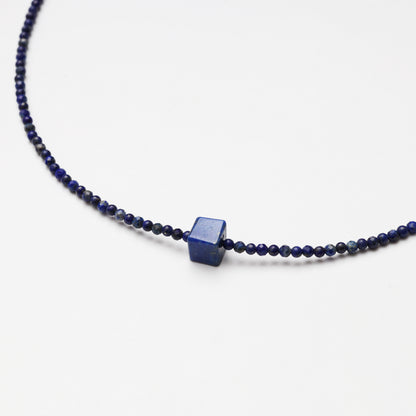Faceted Lapis Lazuli Bead with Lapis Lazuli Accessories Necklace