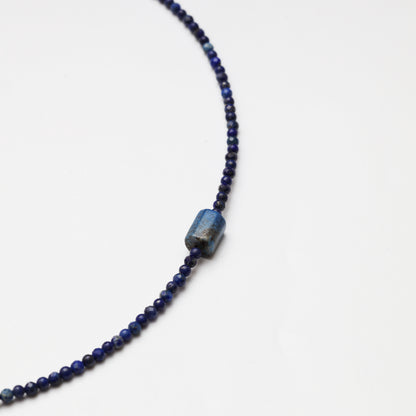 Faceted Lapis Lazuli Bead with Lapis Lazuli Accessories Necklace