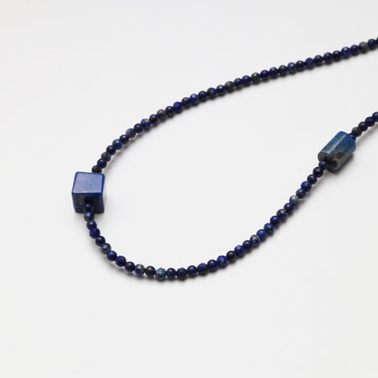 Faceted Lapis Lazuli Bead with Lapis Lazuli Accessories Necklace