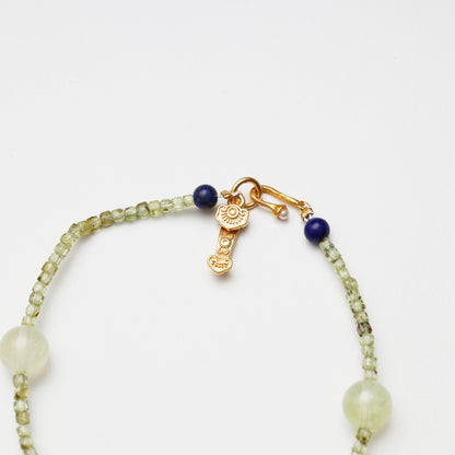 Peridot, Prehnite & Lapis Lazuli Bracelet