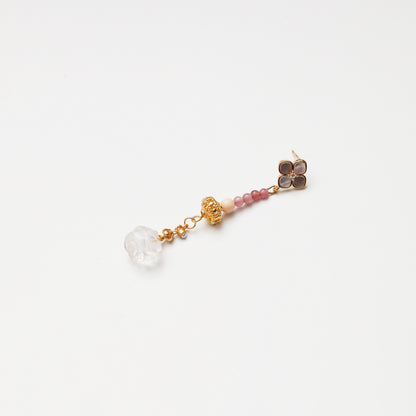 S925 Silver Clear Quartz, Tourmaline & Mother-of-Pearl Earrings