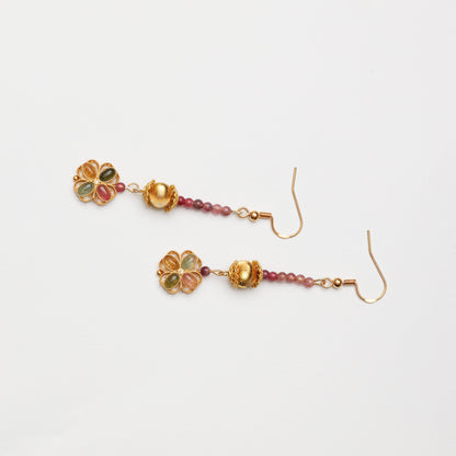 S925 Silver Tourmaline Cat's Eye Earrings