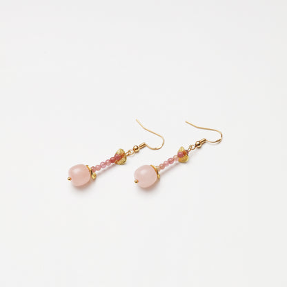 Pale Pink Crystal & Pink Tourmaline Earrings