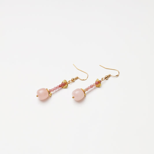 Pale Pink Crystal & Pink Tourmaline Earrings