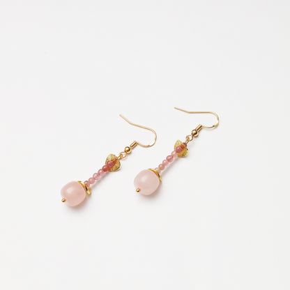 Pale Pink Crystal & Pink Tourmaline Earrings